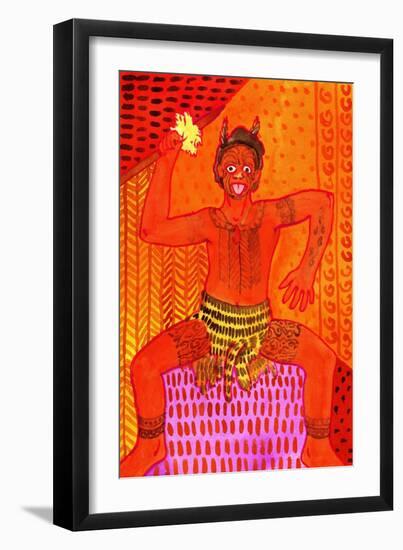 Maori Haka (Challenge Dance)-John Newcomb-Framed Giclee Print