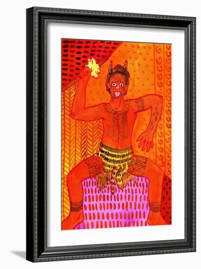 Maori Haka (Challenge Dance)-John Newcomb-Framed Giclee Print