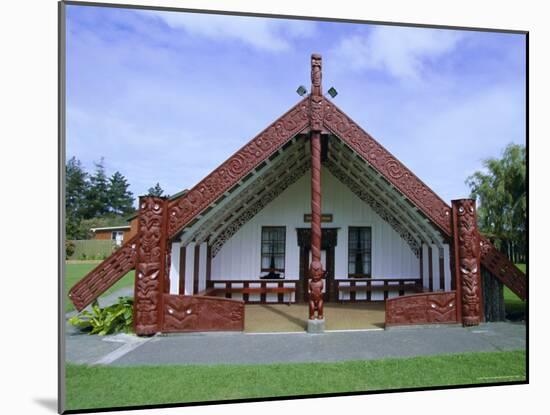 Maori Marae, or Meeting House, at Putiki, North Island, New Zealand-Robert Francis-Mounted Photographic Print