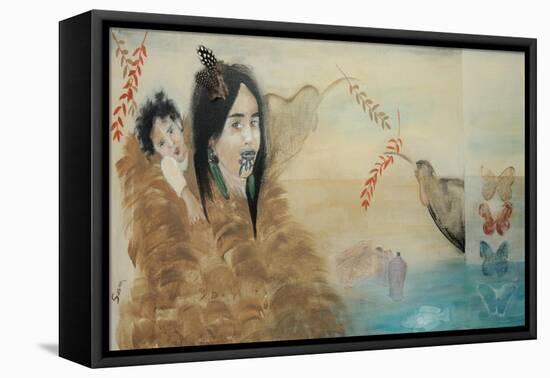 Maori Mother and Child, 2015-Susan Adams-Framed Premier Image Canvas