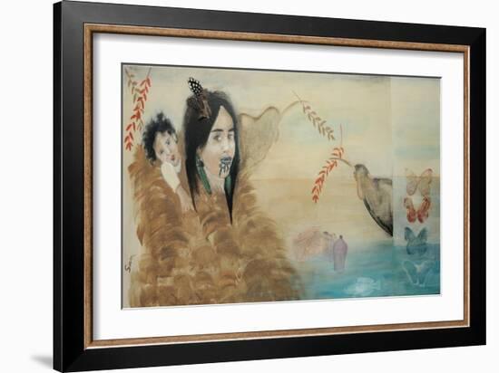 Maori Mother and Child, 2015-Susan Adams-Framed Giclee Print