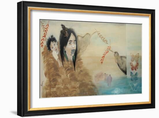 Maori Mother and Child, 2015-Susan Adams-Framed Giclee Print