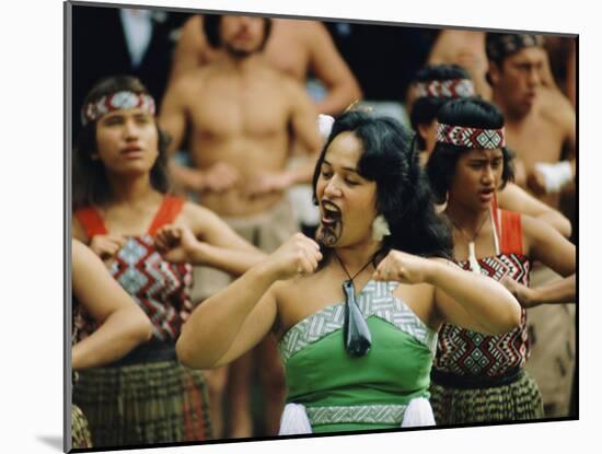Maori Poi Dancers, Waitangi, North Island, New Zealand-Julia Thorne-Mounted Photographic Print