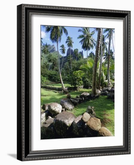 Maori Site of Tohua Hikokua, Marquesas Islands Archipelago, French Polynesia-J P De Manne-Framed Photographic Print