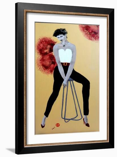 Maori Women Seated on Stool, 2015-Susan Adams-Framed Giclee Print