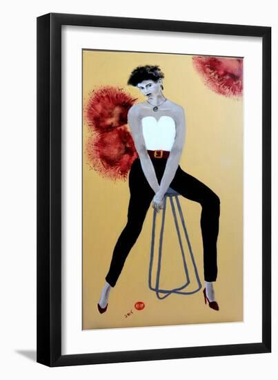 Maori Women Seated on Stool, 2015-Susan Adams-Framed Giclee Print