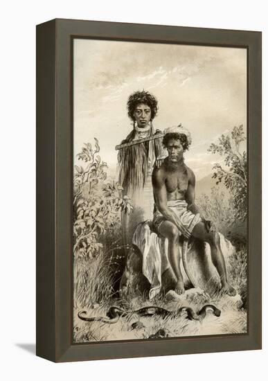 Maoris and Carpet Snake, New Zealand, 1879-McFarlane and Erskine-Framed Premier Image Canvas