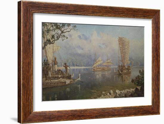 Maoris Arriving in New Zealand-null-Framed Giclee Print