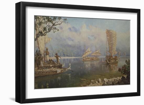 Maoris Arriving in New Zealand-null-Framed Giclee Print