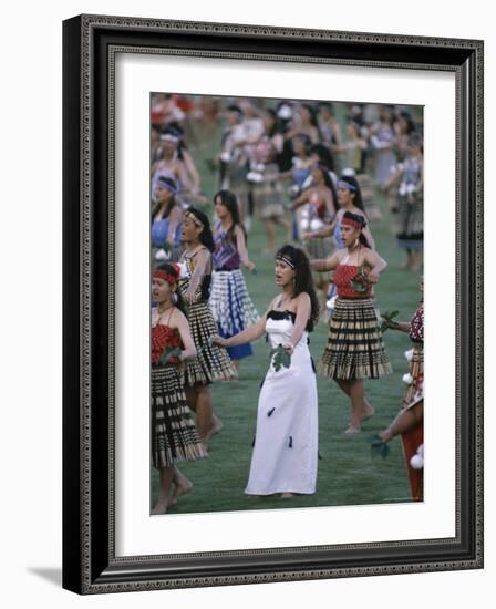 Maoris Perform Traditional Action Songs, Auckland, North Island, New Zealand-Julia Thorne-Framed Photographic Print