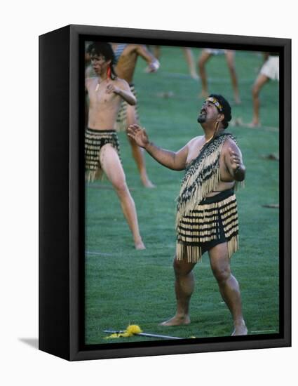 Maoris Perform Traditional Action Songs, Auckland, North Island, New Zealand-Julia Thorne-Framed Premier Image Canvas