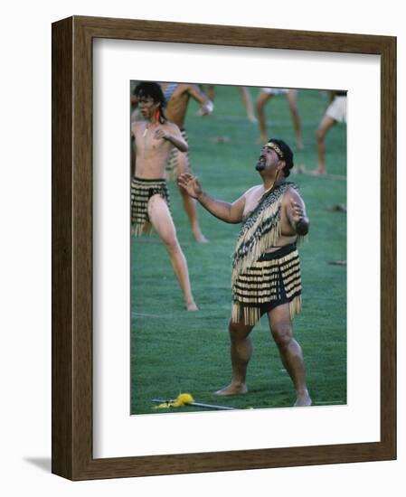 Maoris Perform Traditional Action Songs, Auckland, North Island, New Zealand-Julia Thorne-Framed Photographic Print