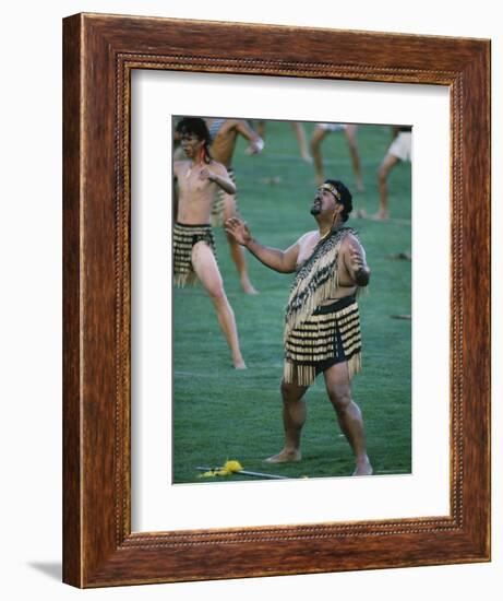 Maoris Perform Traditional Action Songs, Auckland, North Island, New Zealand-Julia Thorne-Framed Photographic Print