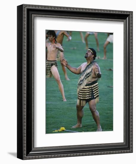 Maoris Perform Traditional Action Songs, Auckland, North Island, New Zealand-Julia Thorne-Framed Photographic Print