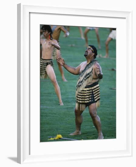 Maoris Perform Traditional Action Songs, Auckland, North Island, New Zealand-Julia Thorne-Framed Photographic Print