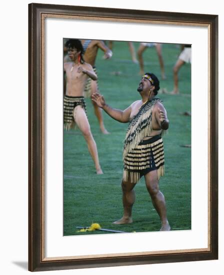 Maoris Perform Traditional Action Songs, Auckland, North Island, New Zealand-Julia Thorne-Framed Photographic Print