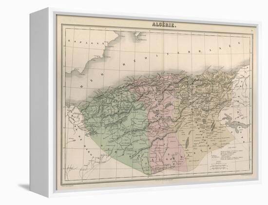 Map, Africa, Algeria C1850-AT Chartier-Framed Stretched Canvas