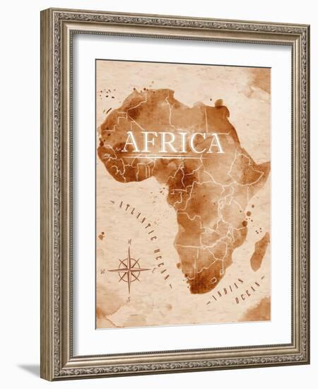 Map Africa Retro-anna42f-Framed Art Print