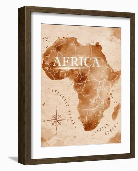 Map Africa Retro-anna42f-Framed Art Print