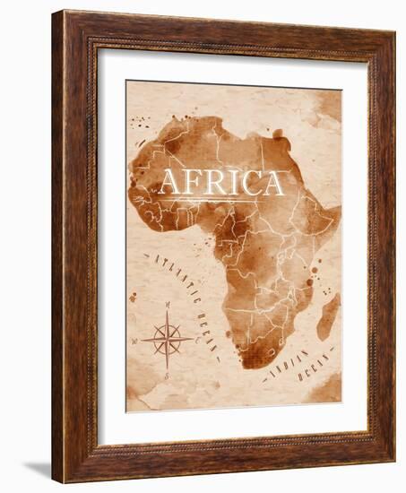 Map Africa Retro-anna42f-Framed Art Print