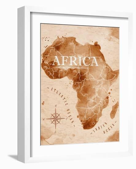 Map Africa Retro-anna42f-Framed Art Print