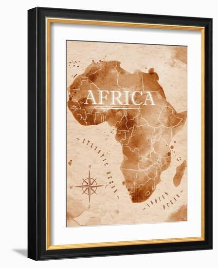 Map Africa Retro-anna42f-Framed Art Print