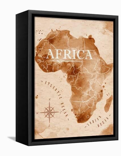 Map Africa Retro-anna42f-Framed Stretched Canvas