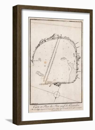 Map and Plan of the Port of Alexandre, Egypt-null-Framed Giclee Print