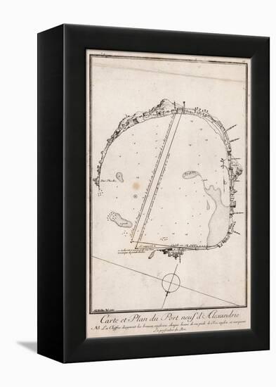 Map and Plan of the Port of Alexandre, Egypt-null-Framed Premier Image Canvas