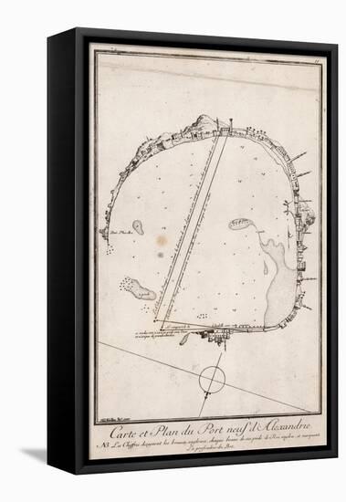 Map and Plan of the Port of Alexandre, Egypt-null-Framed Premier Image Canvas