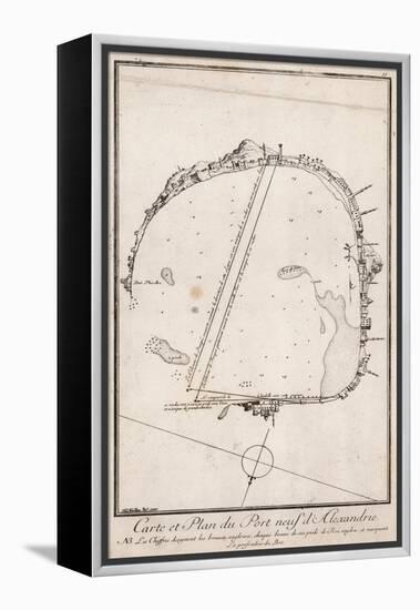 Map and Plan of the Port of Alexandre, Egypt-null-Framed Premier Image Canvas