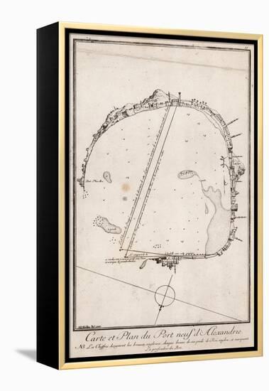 Map and Plan of the Port of Alexandre, Egypt-null-Framed Premier Image Canvas