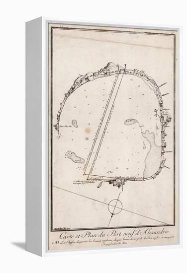 Map and Plan of the Port of Alexandre, Egypt-null-Framed Premier Image Canvas