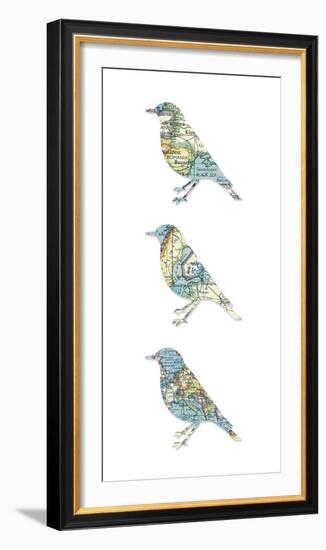 Map Birds-Sasha Blake-Framed Giclee Print