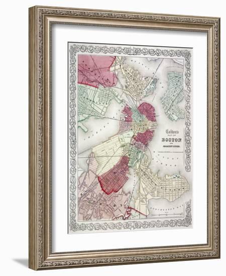 Map: Boston, 1865-G. W. Colton-Framed Giclee Print