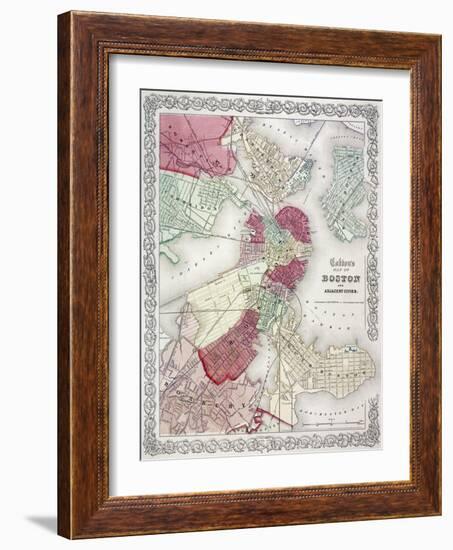 Map: Boston, 1865-G. W. Colton-Framed Giclee Print