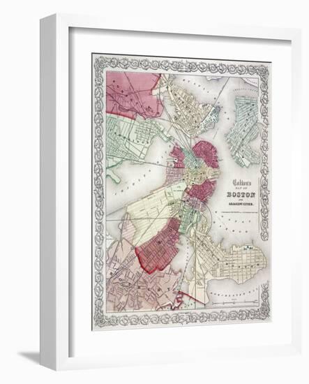 Map: Boston, 1865-G. W. Colton-Framed Giclee Print