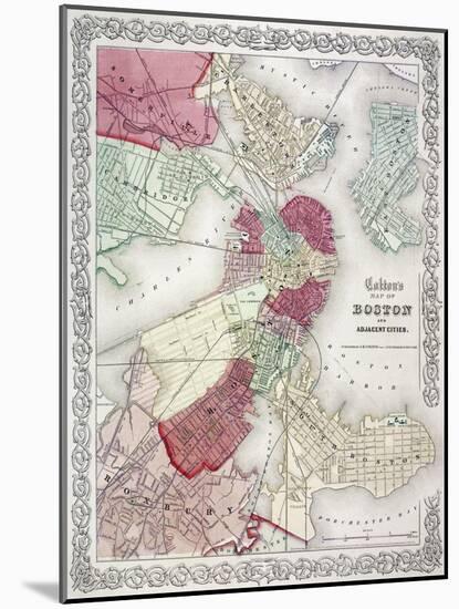 Map: Boston, 1865-G. W. Colton-Mounted Giclee Print