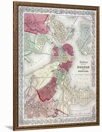 Map: Boston, 1865-G. W. Colton-Framed Giclee Print