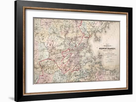 Map: Boston, 1883-Cupples, Upham & Co.-Framed Giclee Print