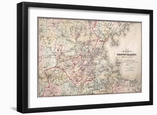 Map: Boston, 1883-Cupples, Upham & Co.-Framed Giclee Print