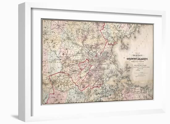 Map: Boston, 1883-Cupples, Upham & Co.-Framed Giclee Print