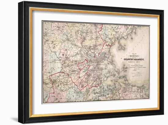 Map: Boston, 1883-Cupples, Upham & Co.-Framed Giclee Print