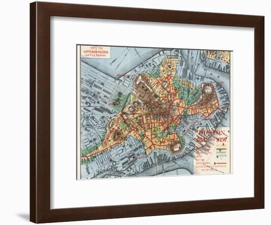 Map: Boston, c1880-Justin Winsor-Framed Giclee Print
