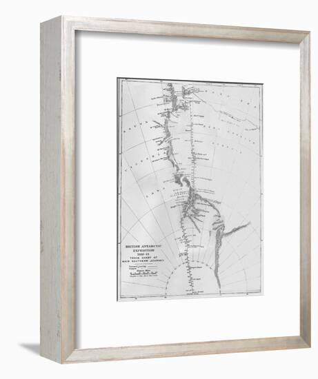 'Map - British Antarctic Expedition 1910-13. Track Chart of Main Southern Journey', 1913-Unknown-Framed Giclee Print