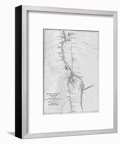'Map - British Antarctic Expedition 1910-13. Track Chart of Main Southern Journey', 1913-Unknown-Framed Giclee Print