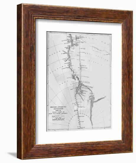 'Map - British Antarctic Expedition 1910-13. Track Chart of Main Southern Journey', 1913-Unknown-Framed Giclee Print