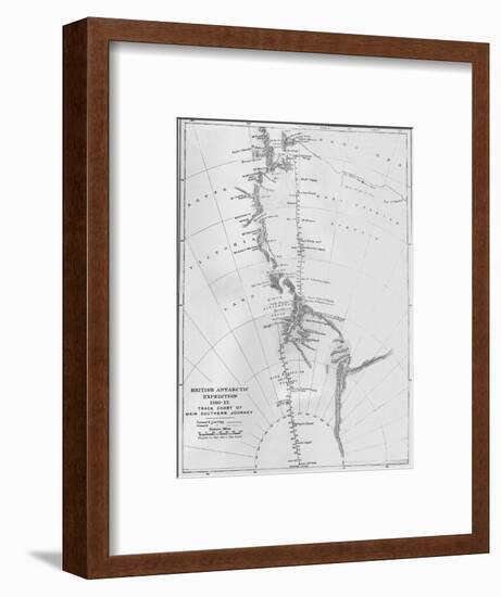 'Map - British Antarctic Expedition 1910-13. Track Chart of Main Southern Journey', 1913-Unknown-Framed Giclee Print