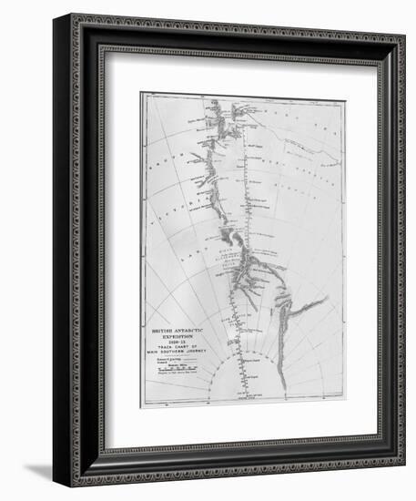 'Map - British Antarctic Expedition 1910-13. Track Chart of Main Southern Journey', 1913-Unknown-Framed Giclee Print