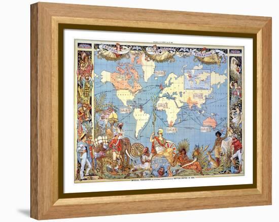 Map: British Empire, 1886-Walter Crane-Framed Premier Image Canvas